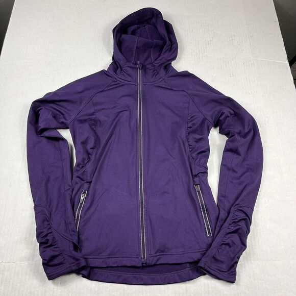 Athleta Womens Half Mile Running Jacket Purple Performance Hooded Full Zip XS/S - Picture 1 of 12